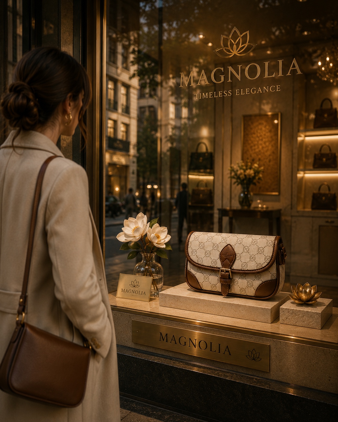 Magnolia Cream Monogram Flap Bag
